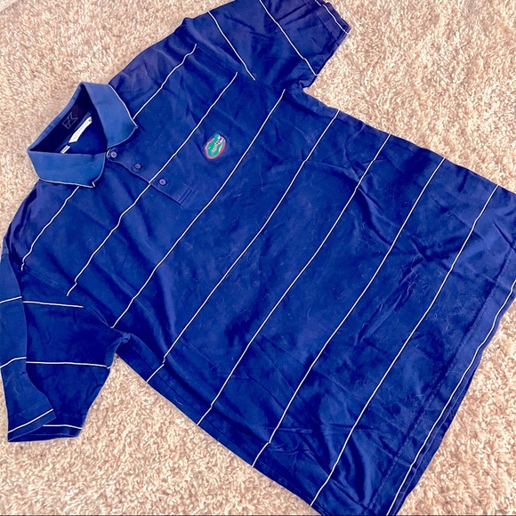 Cutter & Buck UF Florida Gators Blue Stripe Polo Golf Shirt Embroidered Logo g73 - Picture 5 of 6